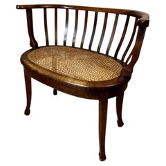20th century French Caned and Wooden Bench, 1940s