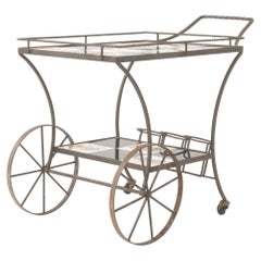 Chariot de bar français du 20ème siècle sur roues