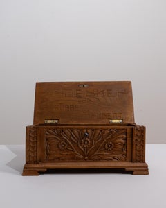 20th Century French Carved Box With Floral Details