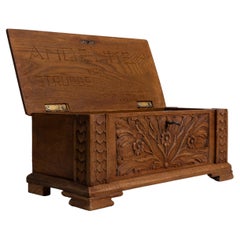 20th Century French Carved Box With Floral Details