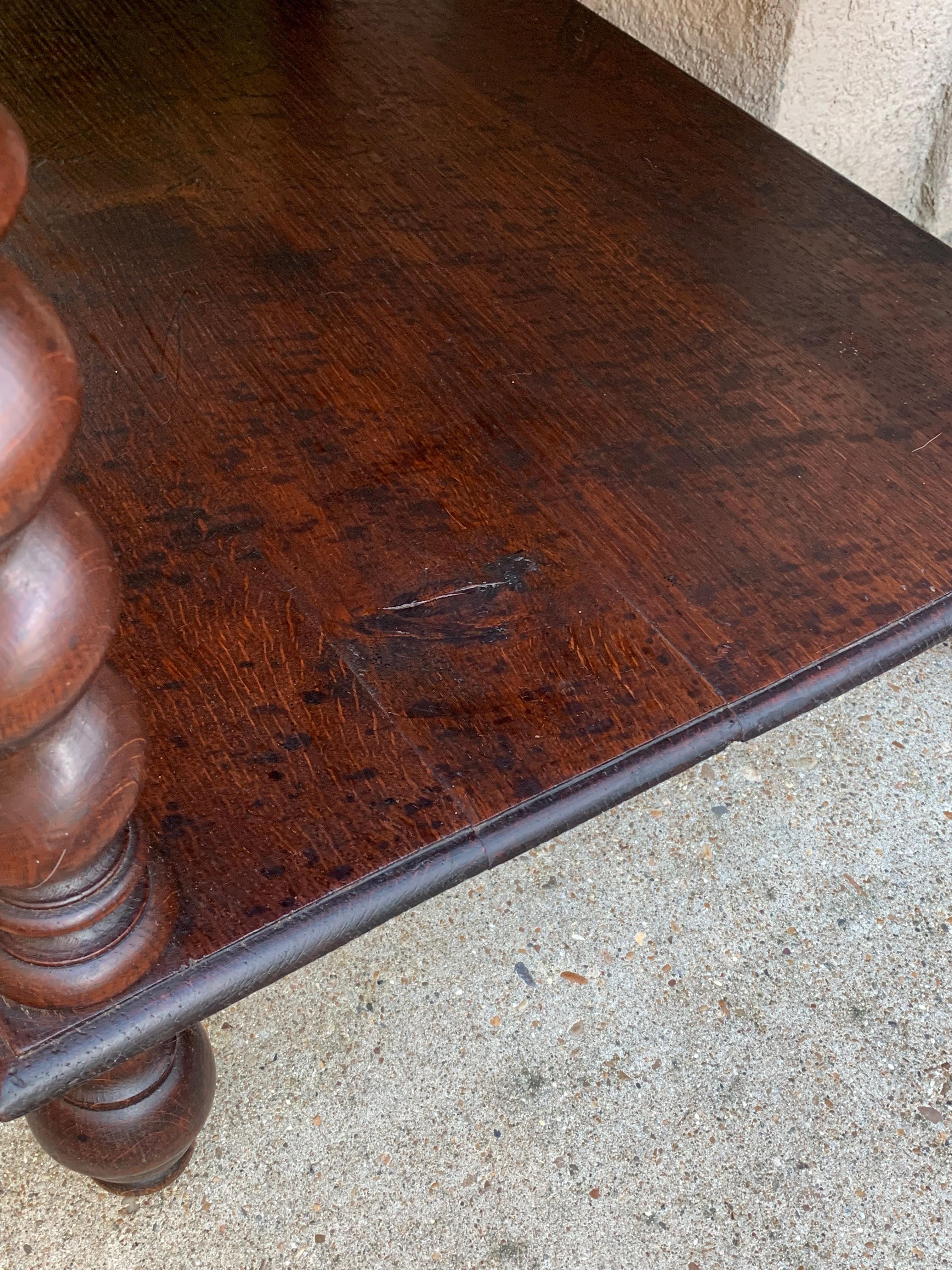 19th Century French Carved Oak Barley Twist Server Sideboard Bookcase Table 14