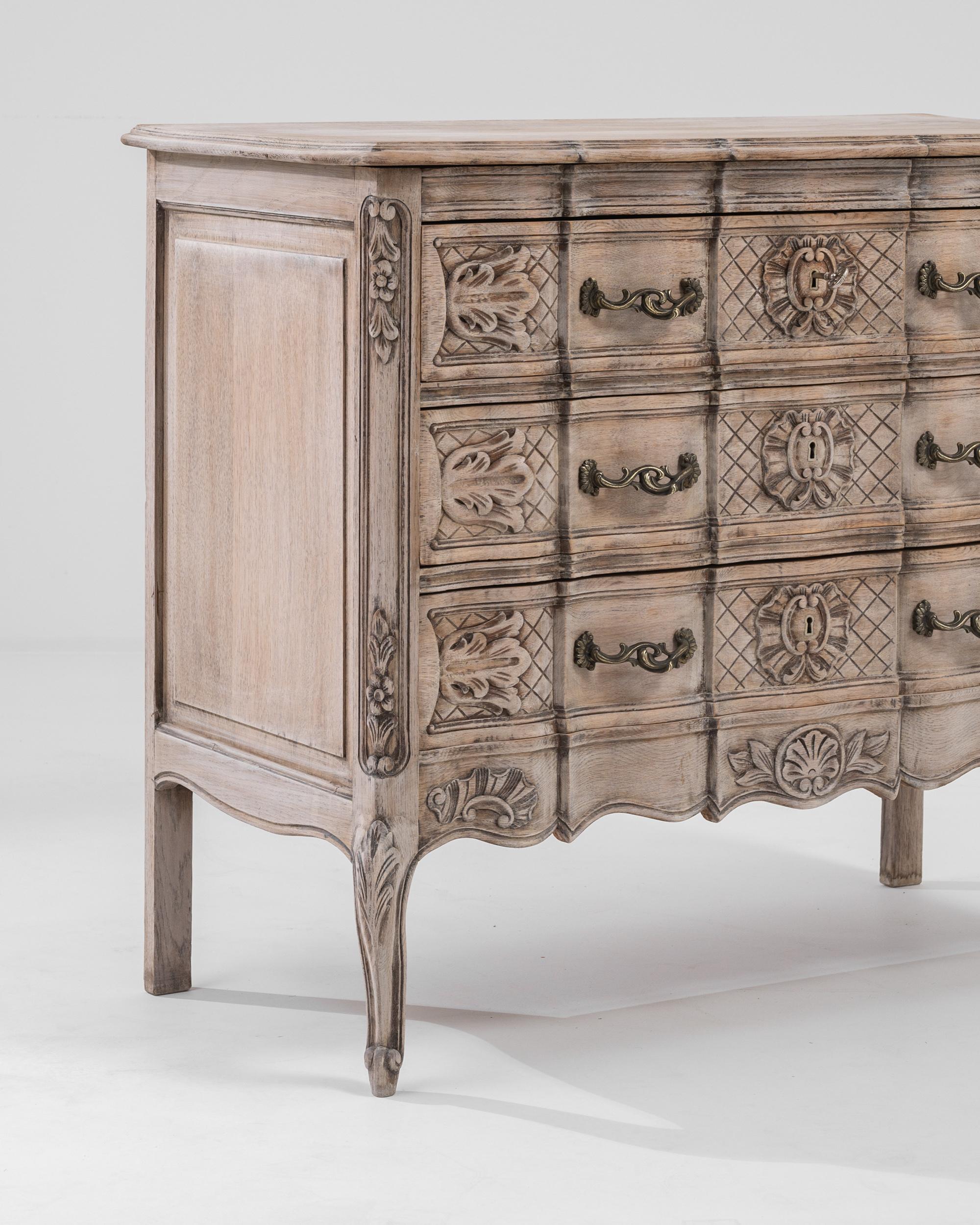 20th Century French Carved Oak Commode 3
