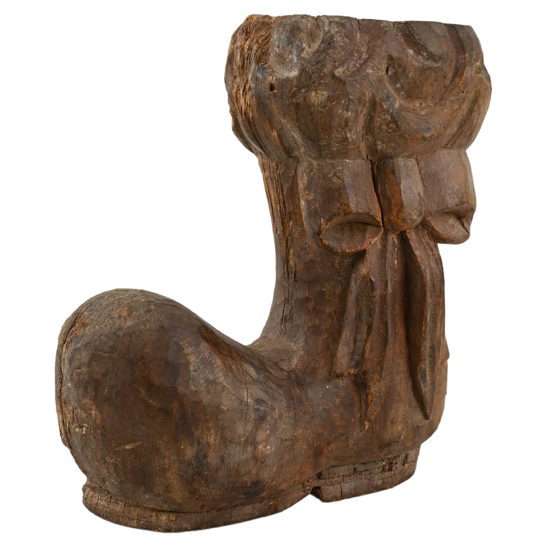Décoration française de bottes en bois sculpté du 20ème siècle