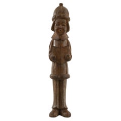 20th Century French Carved Wooden Caroler Decoration