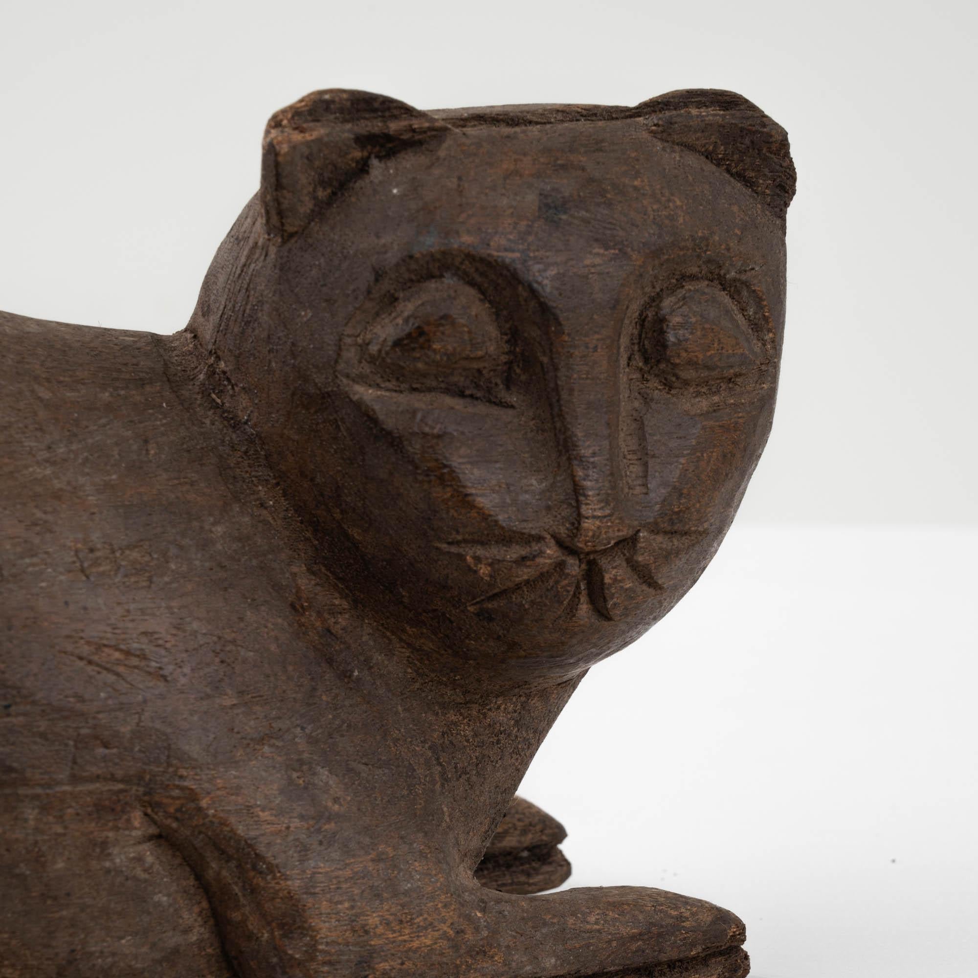 20th Century French Carved Wooden Cat Decoration 2