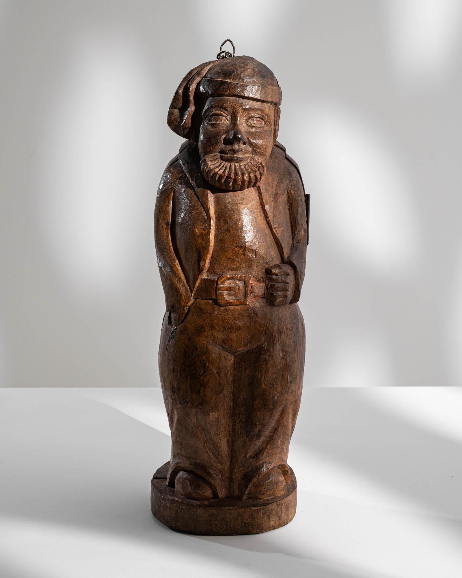 20th Century French Carved Wooden Man Decoration For Sale 1