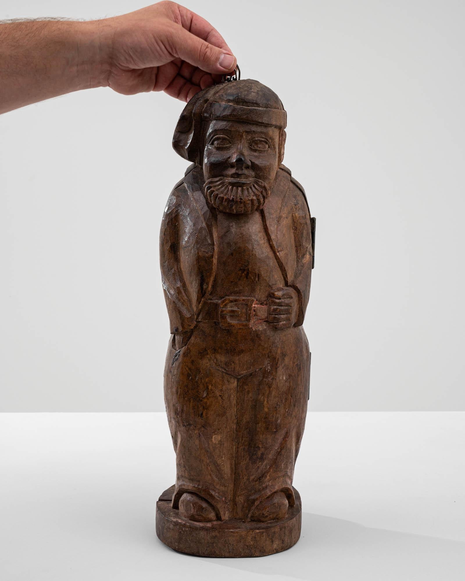 20th Century French Carved Wooden Man Decoration For Sale 4