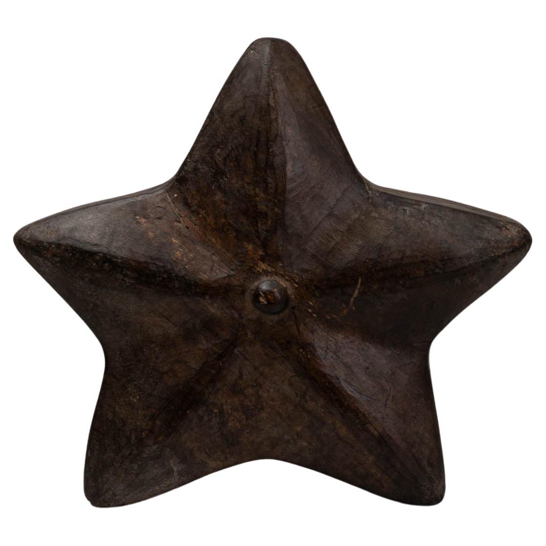 20th Century French Carved Wooden Star Decoration For Sale