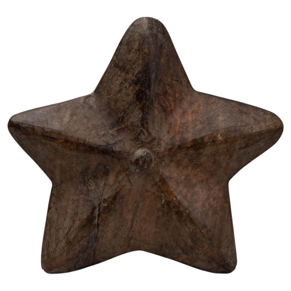 20th Century French Carved Wooden Star Decoration For Sale