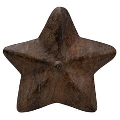 Vintage 20th Century French Carved Wooden Star Decoration