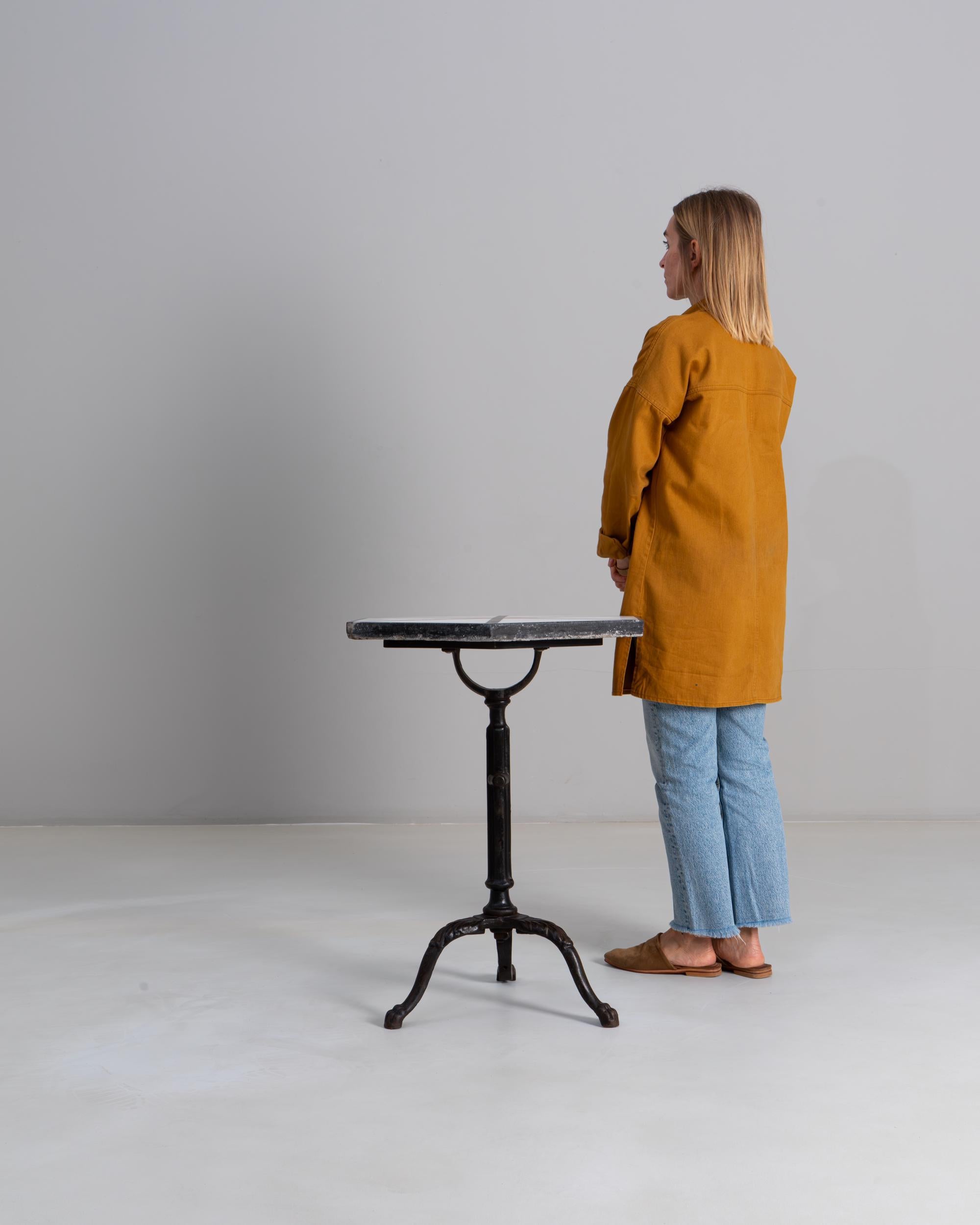 20th Century French Cast Iron Bistro Table With Marble Top For Sale 2