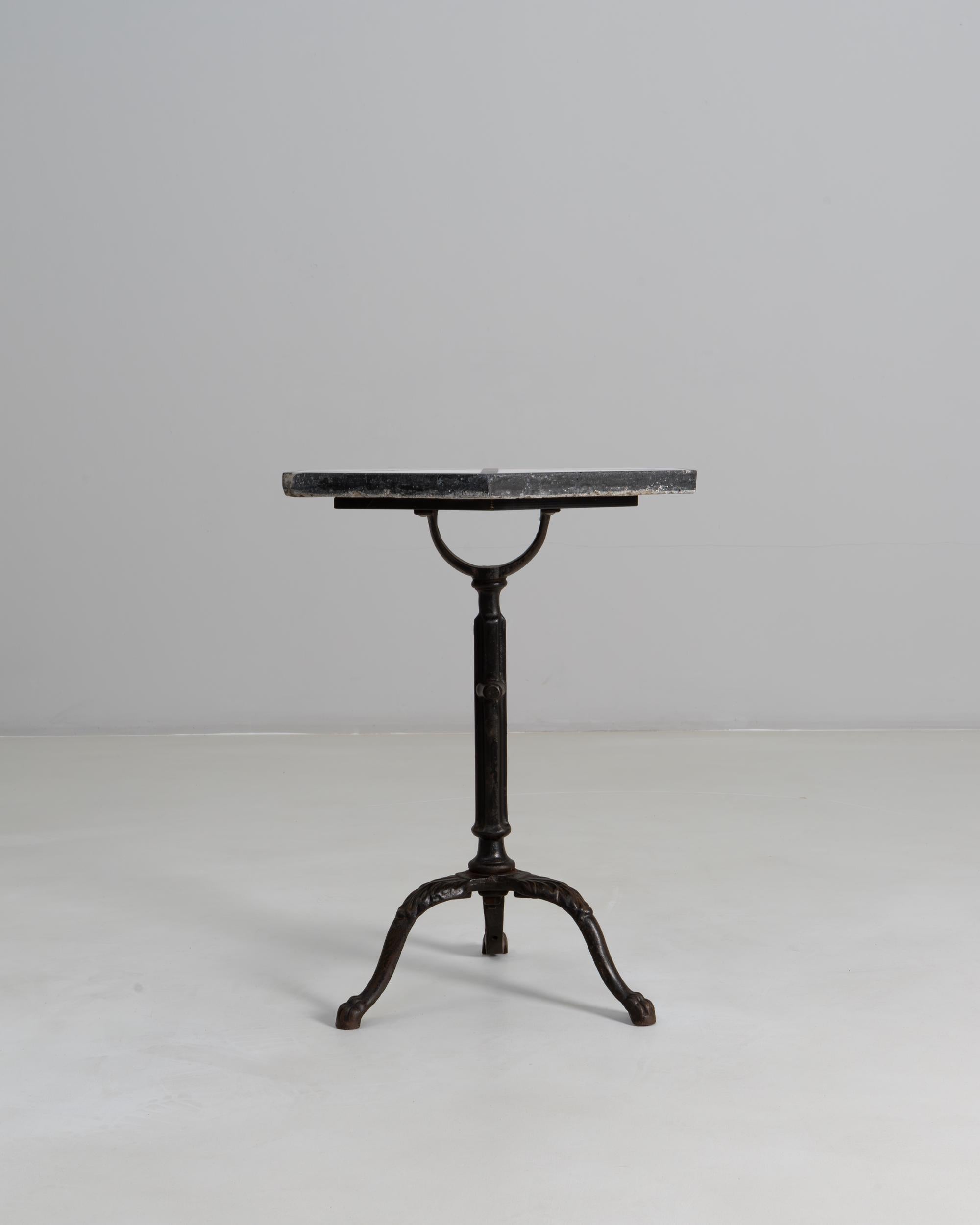 20th Century French Cast Iron Bistro Table With Marble Top For Sale 3