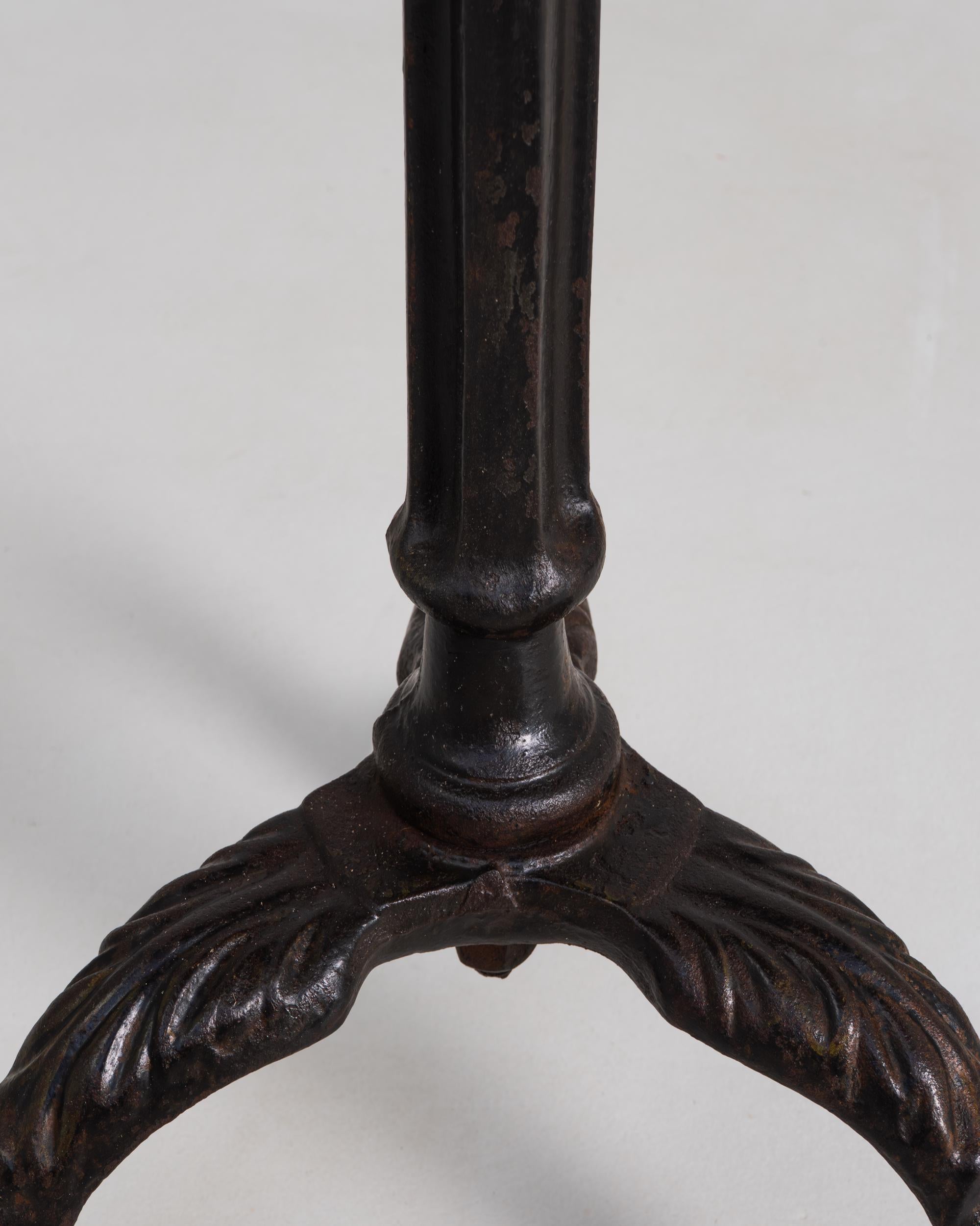 20th Century French Cast Iron Bistro Table With Marble Top For Sale 6