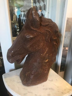 20th Century French Cast Iron Horse Head