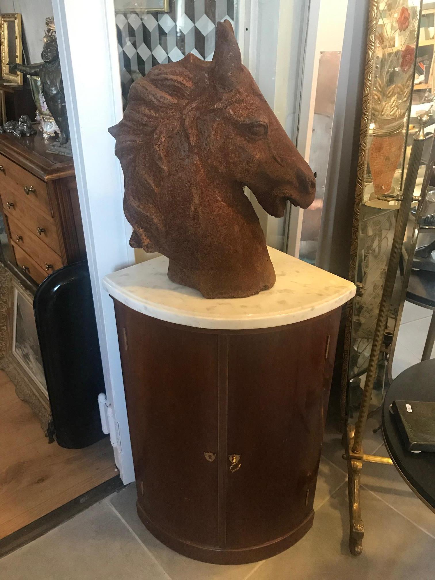 20th Century French Cast Iron Horse Head For Sale 4