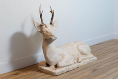 Cerf en ciment français du 20e siècle
