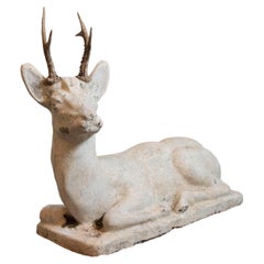Cerf en ciment français du 20e siècle