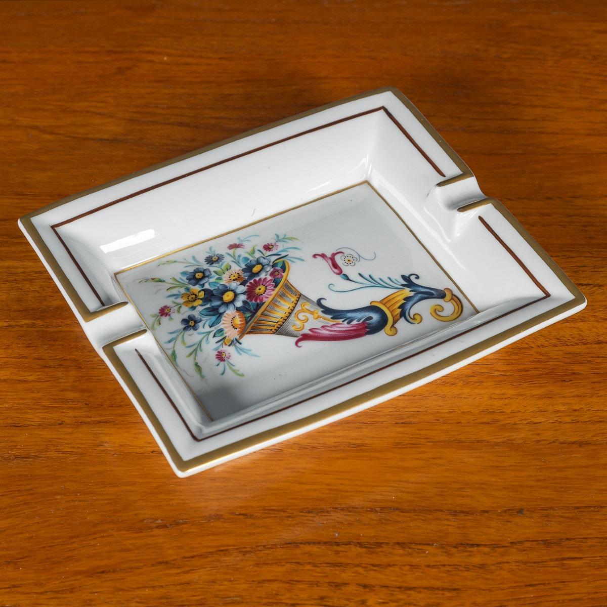 A ceramic ashtray by Hermes, made in France in the latter half of the 20th century. These ashtrays have always been very collectable with the vintage models in particular. This one has a lovely cornucopia theme but at the same time typically Hermes;