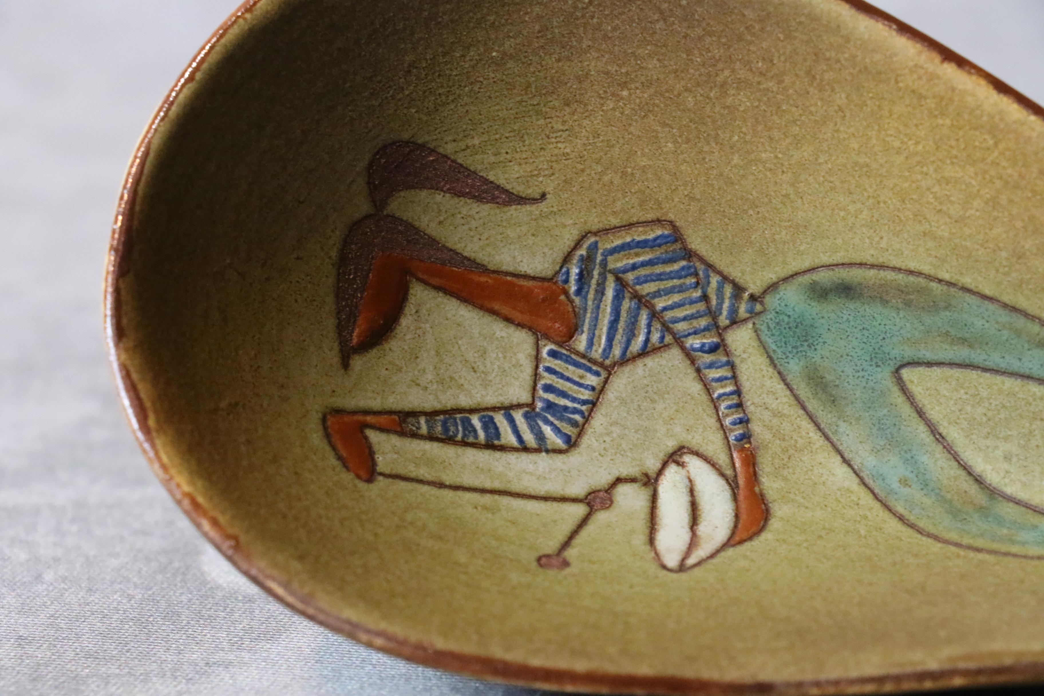 Taza de cerámica francesa del siglo XX de René Maurel, años 70, Vallauris, Era Capron Francés en venta
