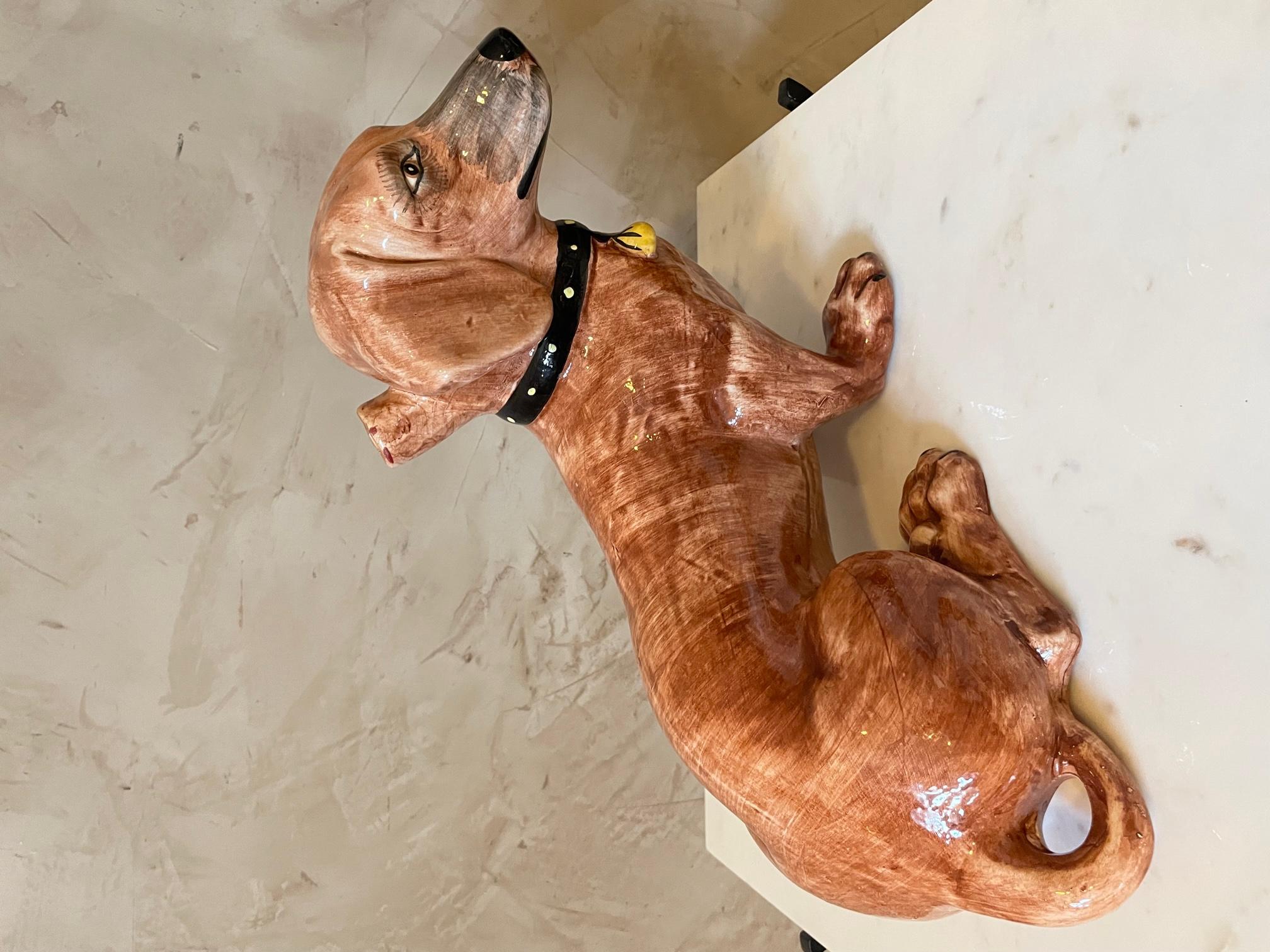 20th century French Ceramic Dachshund, 1950s 3