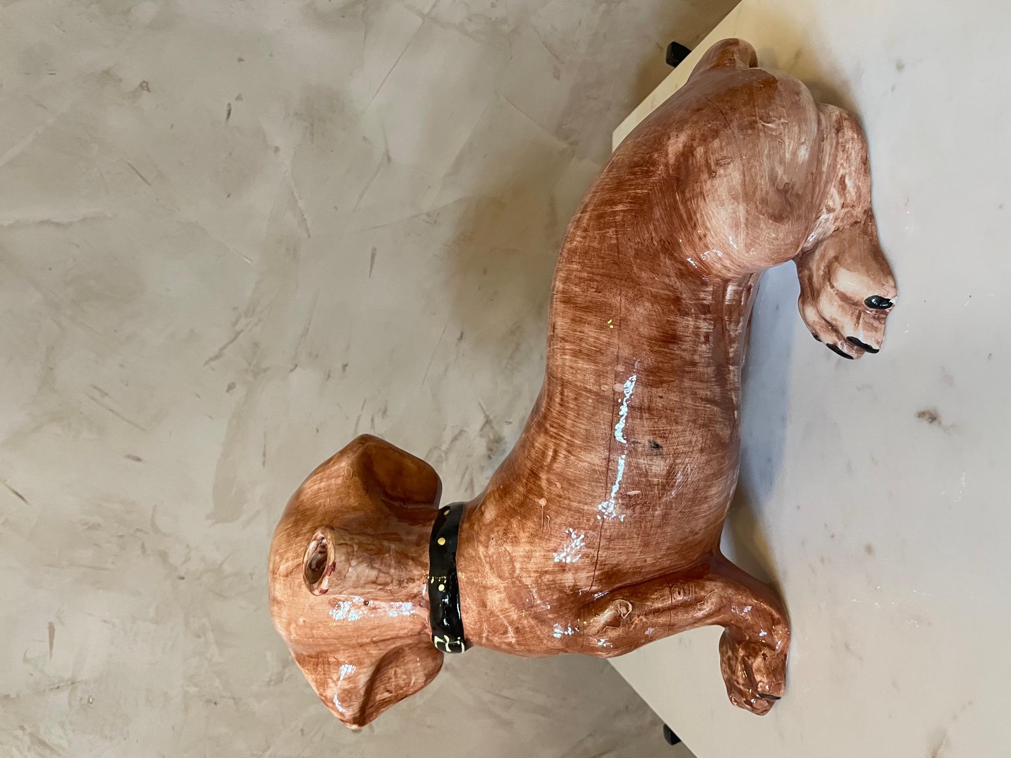 20th century French Ceramic Dachshund, 1950s 1