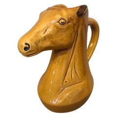 20th Century French Ceramic Horse Pitcher, 1950s