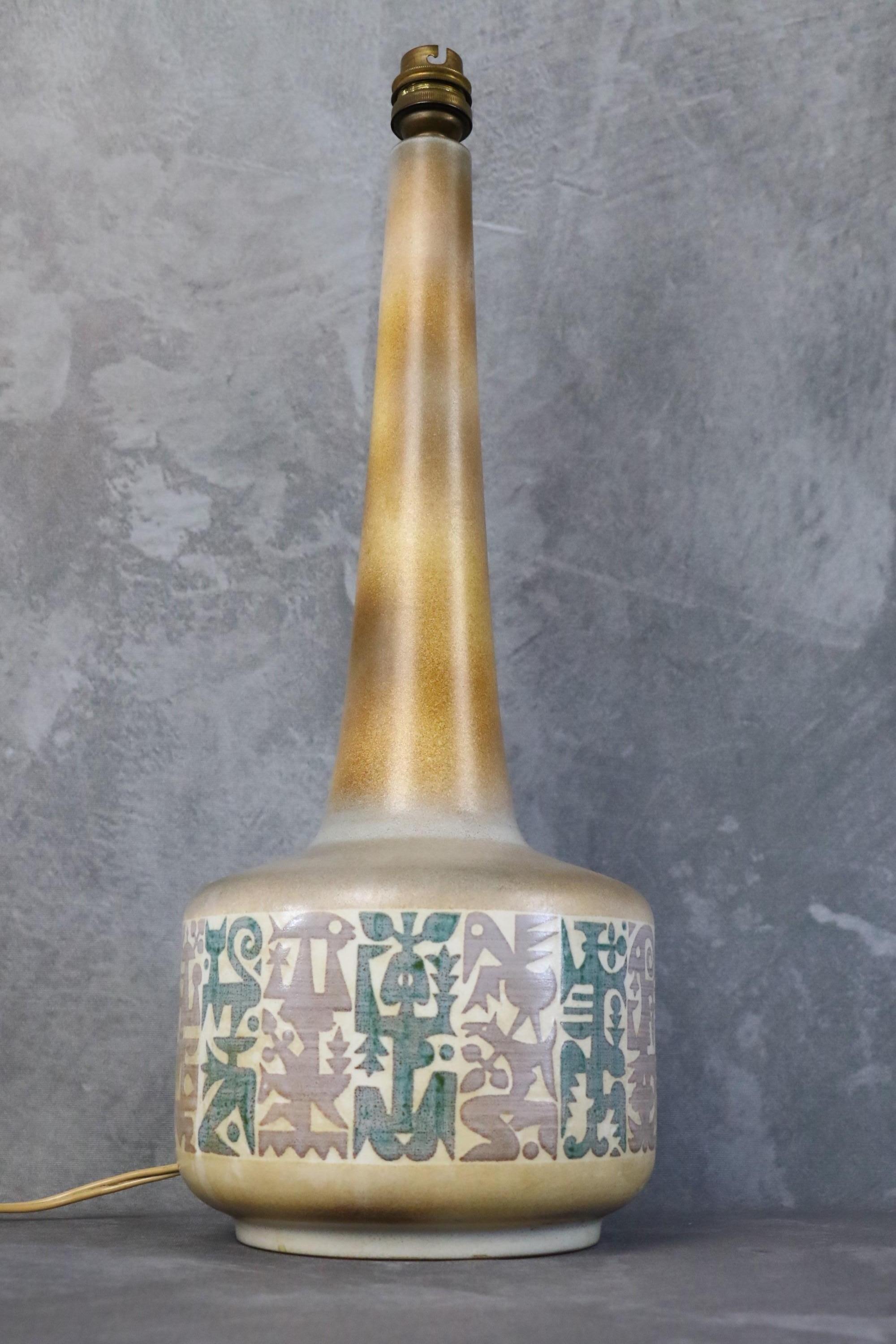 Lampe en céramique française du 20ème siècle par René Maurel, années 1973 en vente 2