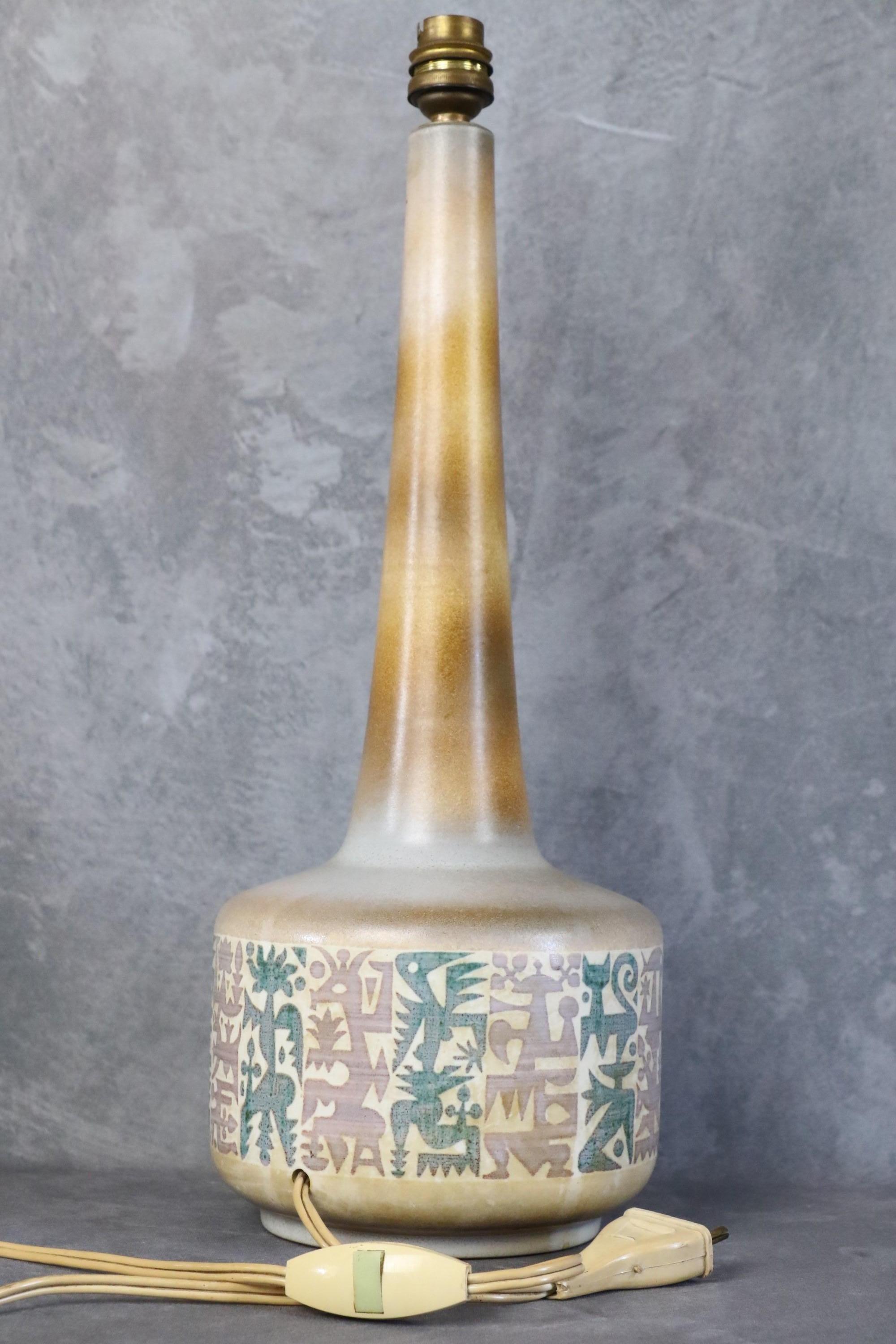 Lampe en céramique française du 20ème siècle par René Maurel, années 1973 en vente 4