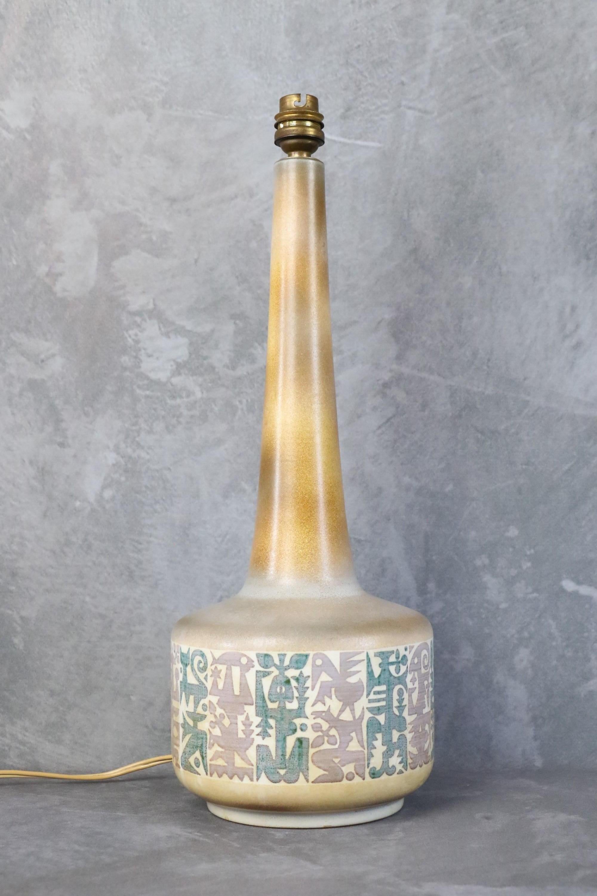 Lampe en céramique française du 20ème siècle par René Maurel, années 1973 Bon état - En vente à Camblanes et Meynac, FR