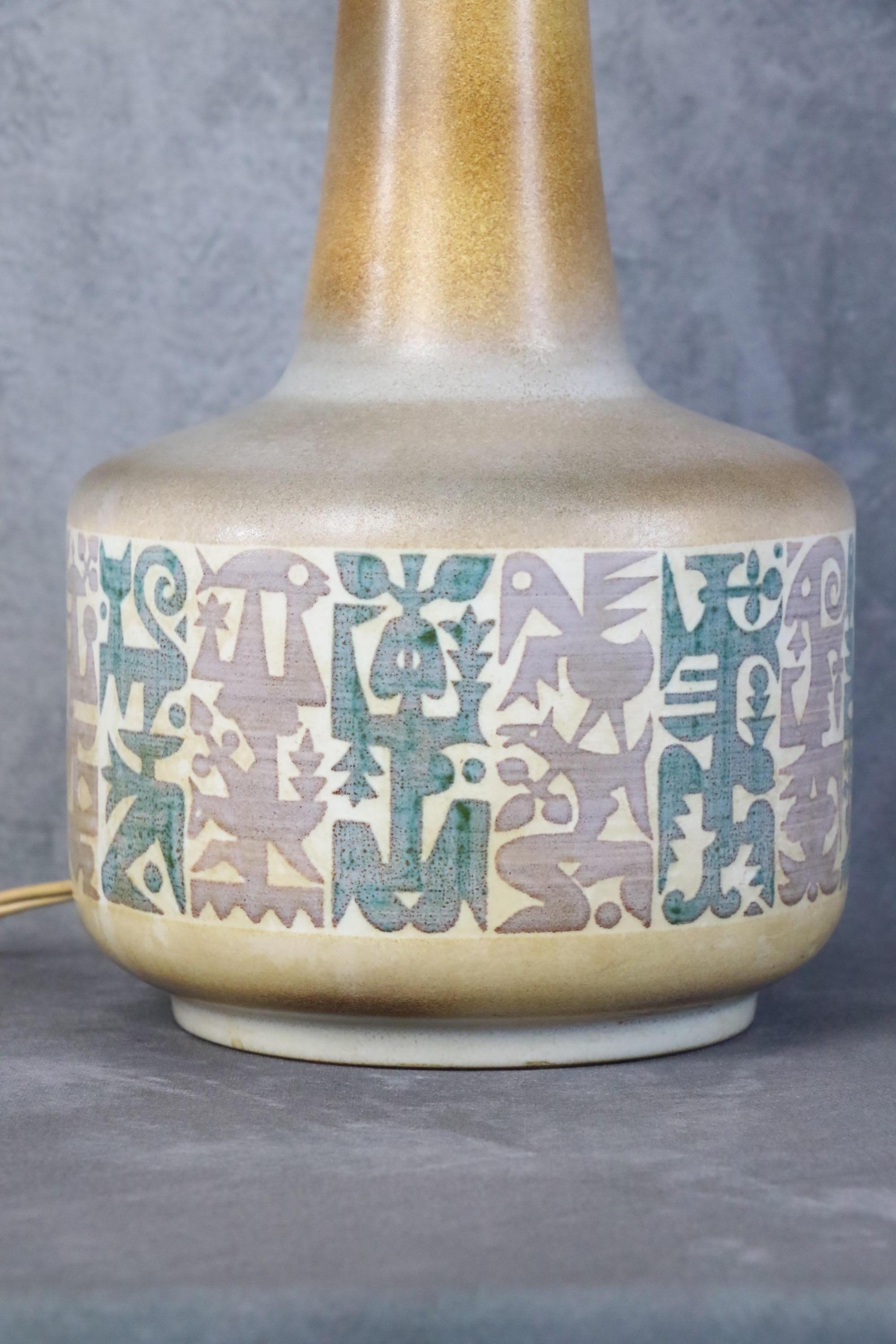 20th Century French Ceramic Lamp by René Maurel, 1973's For Sale 3