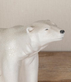 Ours polaire en céramique française du XXe siècle, fabriqué par MNF Sèvres (1929-1936)