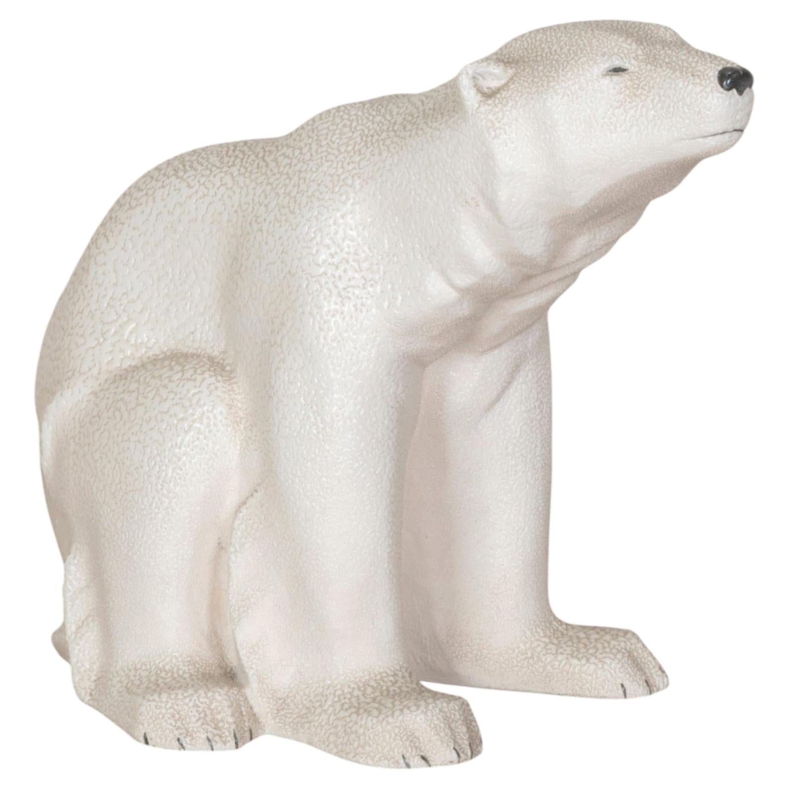 20th Century French Ceramic Polar Bear by MNF Sèvres (1929–1936)