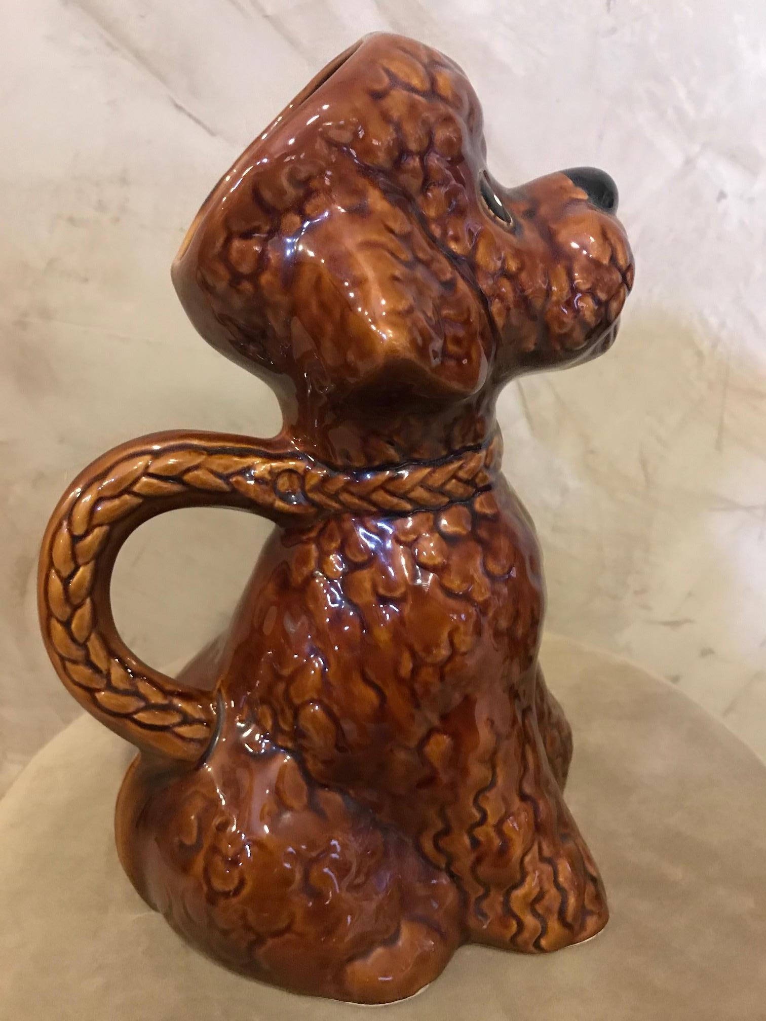 20th Century French Ceramic Poodle Pitcher, 1950s 2