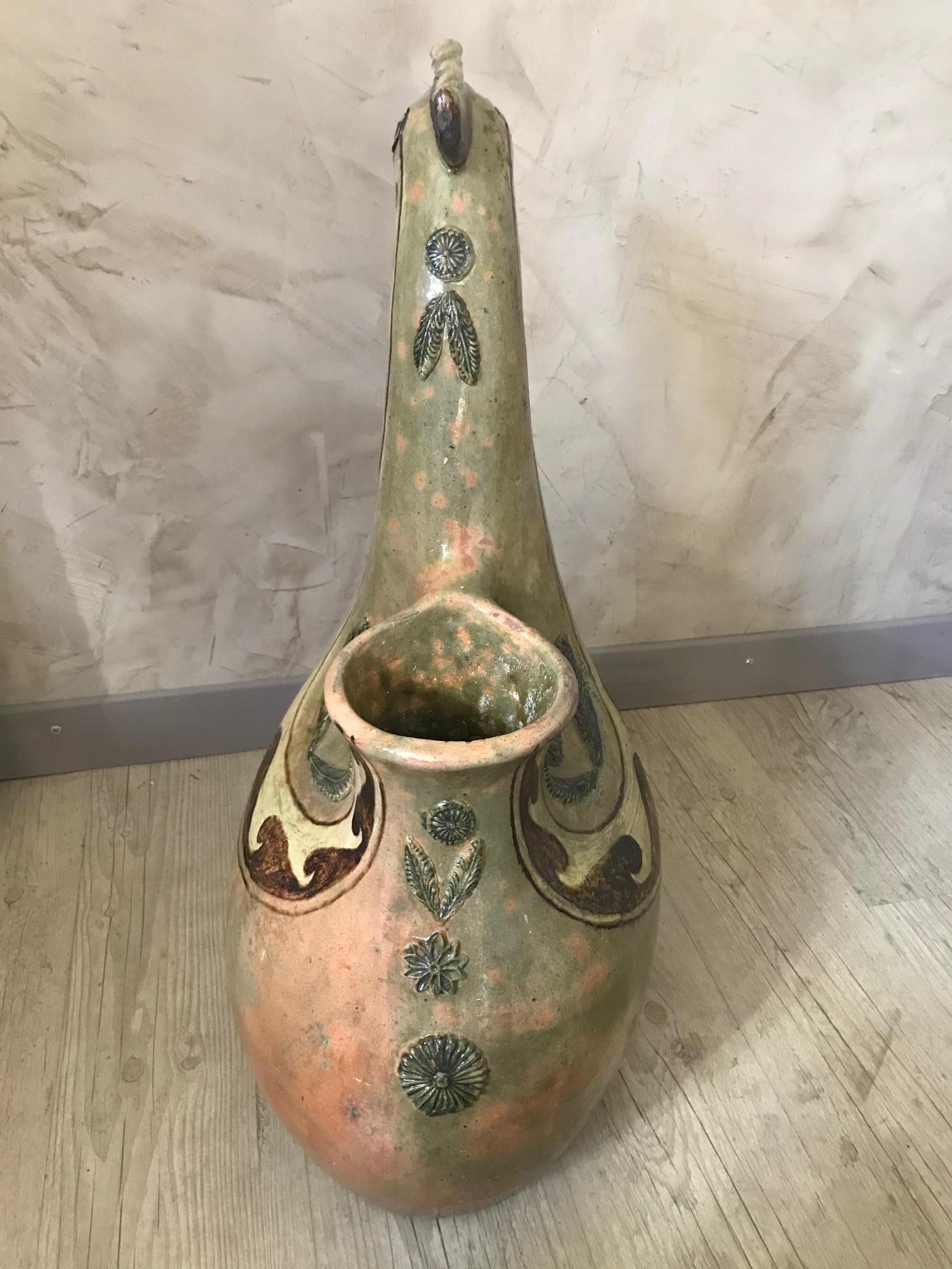 20th Century French Ceramic Rooster Amphora, 1980s 9