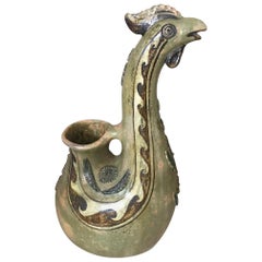 Anfora di gallo in ceramica francese del XX secolo, anni '80
