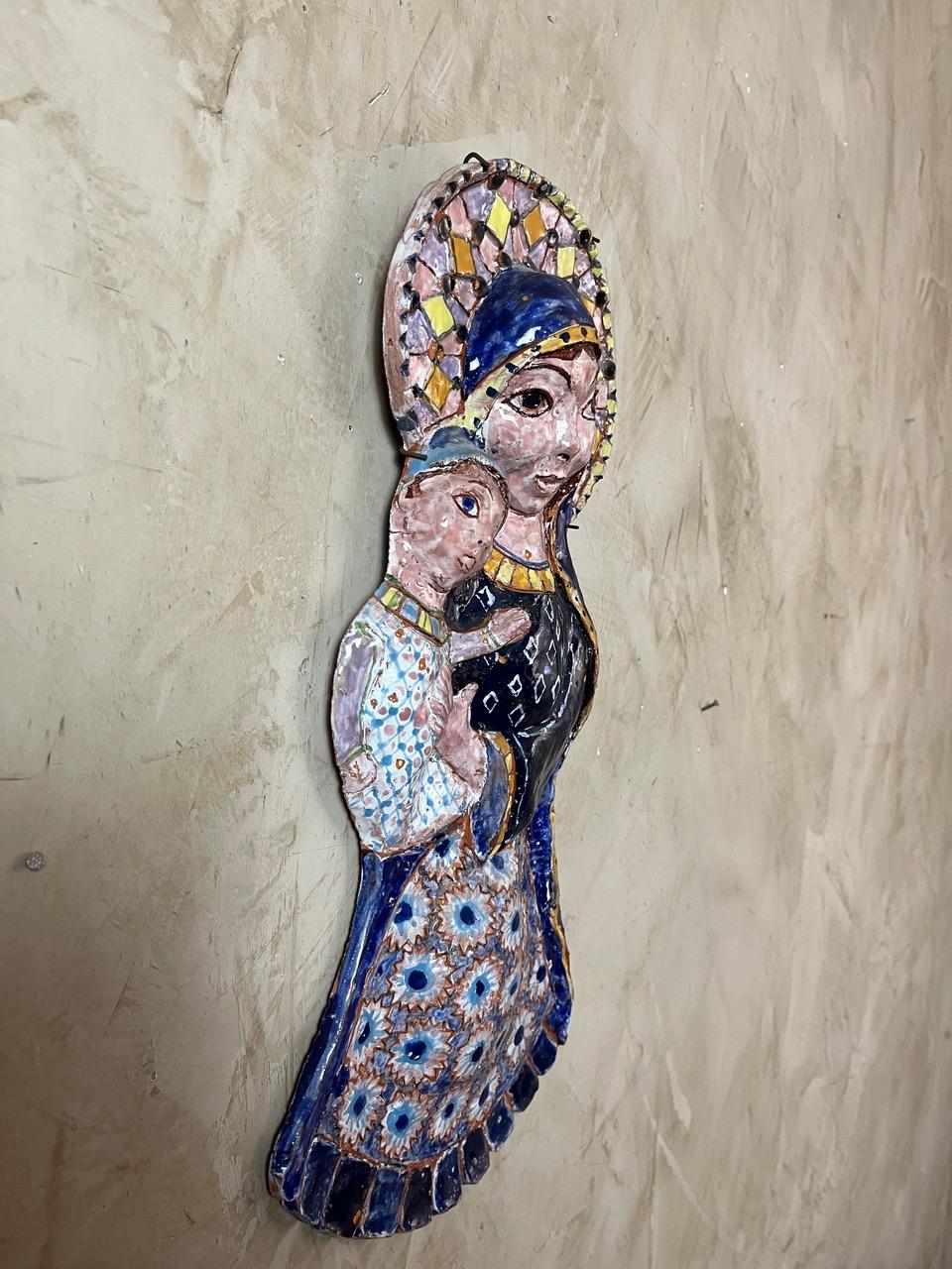 20th century French Ceramic Virgin Statue, 1960s For Sale 2
