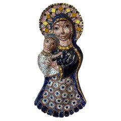 20th century French Ceramic Virgin Statue, 1960s