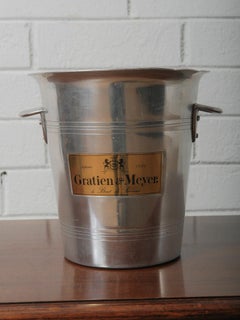 20th Century French Champagne Binet Aluminum Ice Bucket with Ring Handles