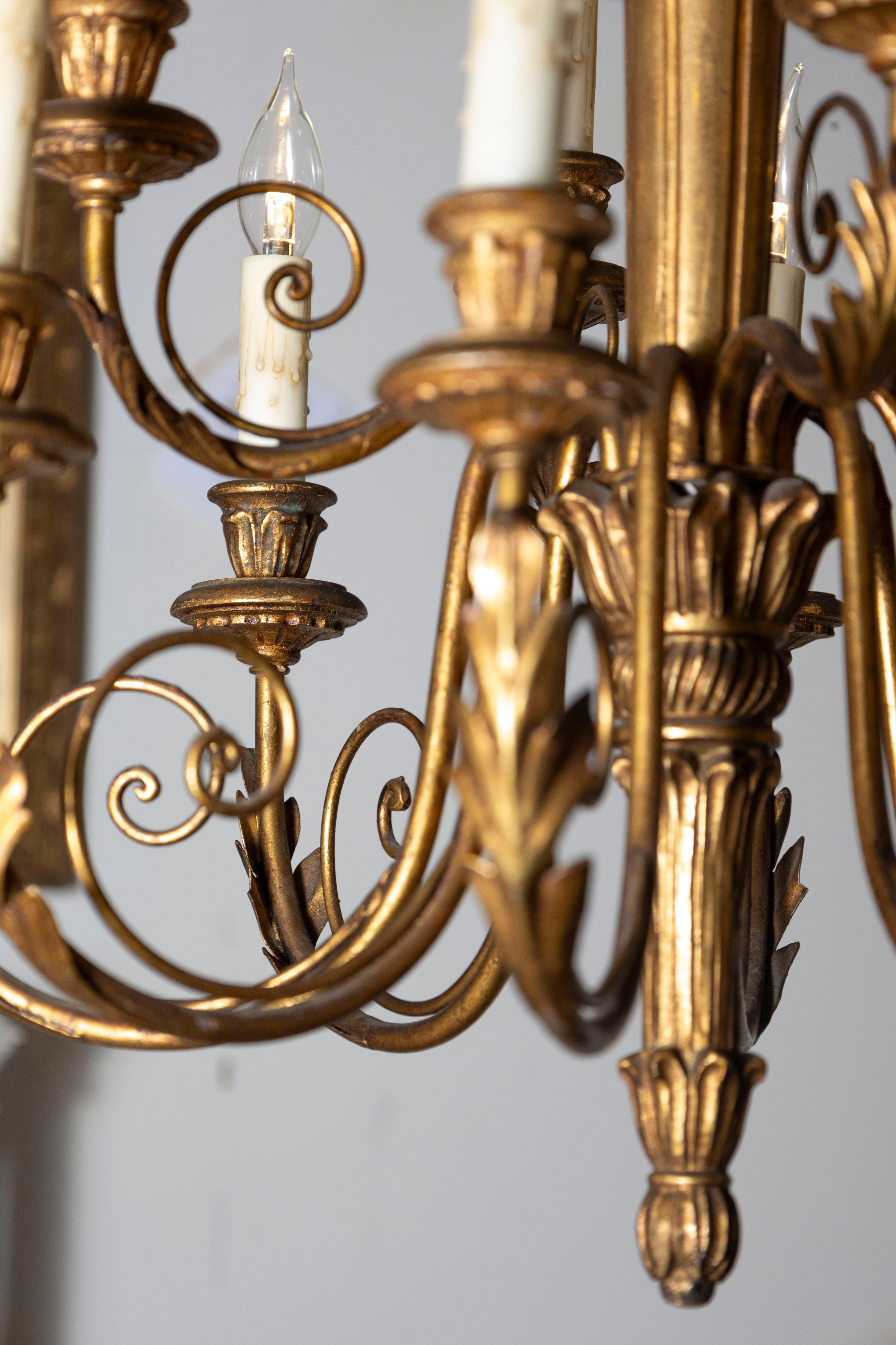 Doré Lustre français du 20e siècle en vente