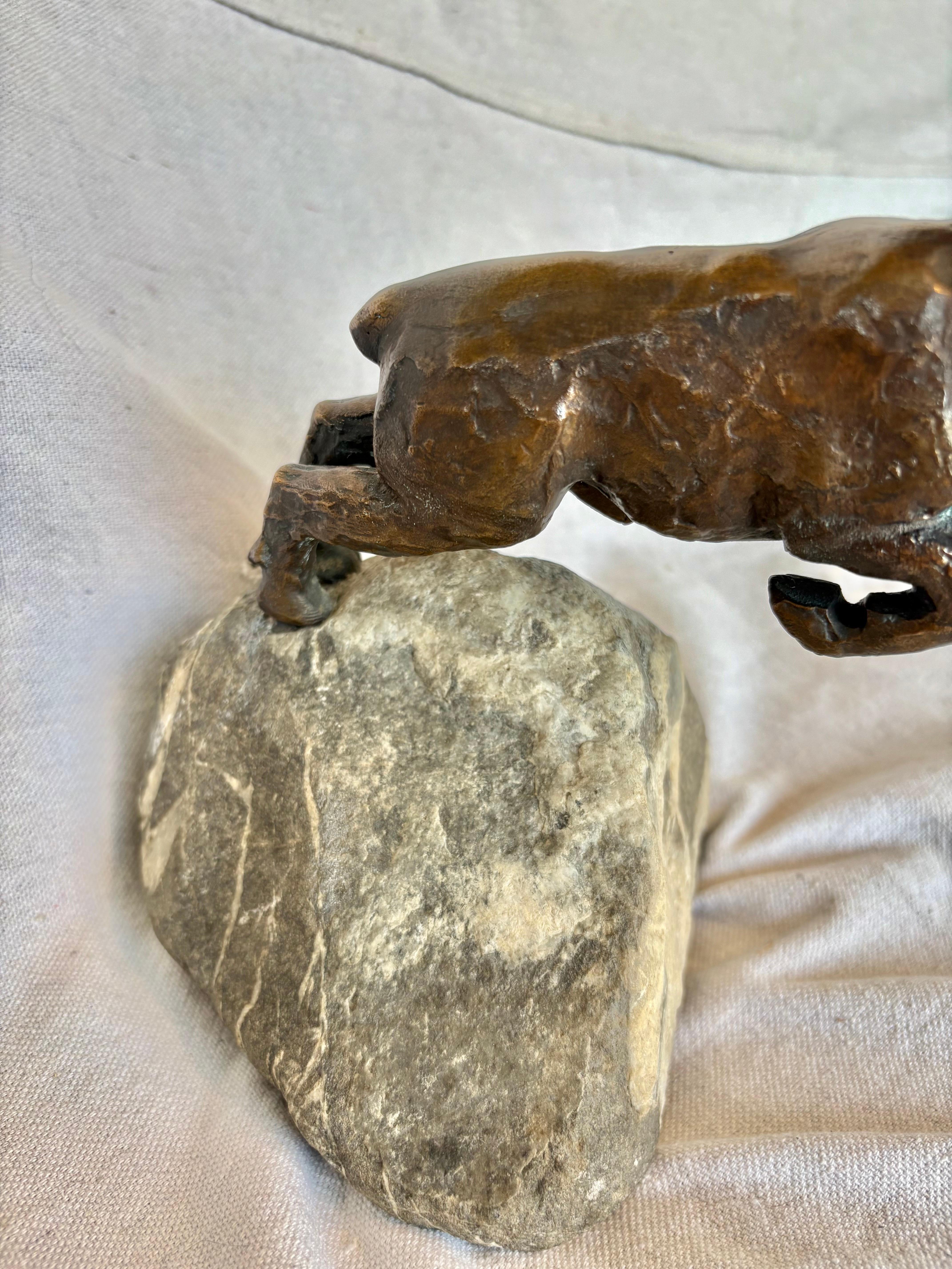 Scultura di stambecco in bronzo di Charles Reussner del XX secolo in vendita 1