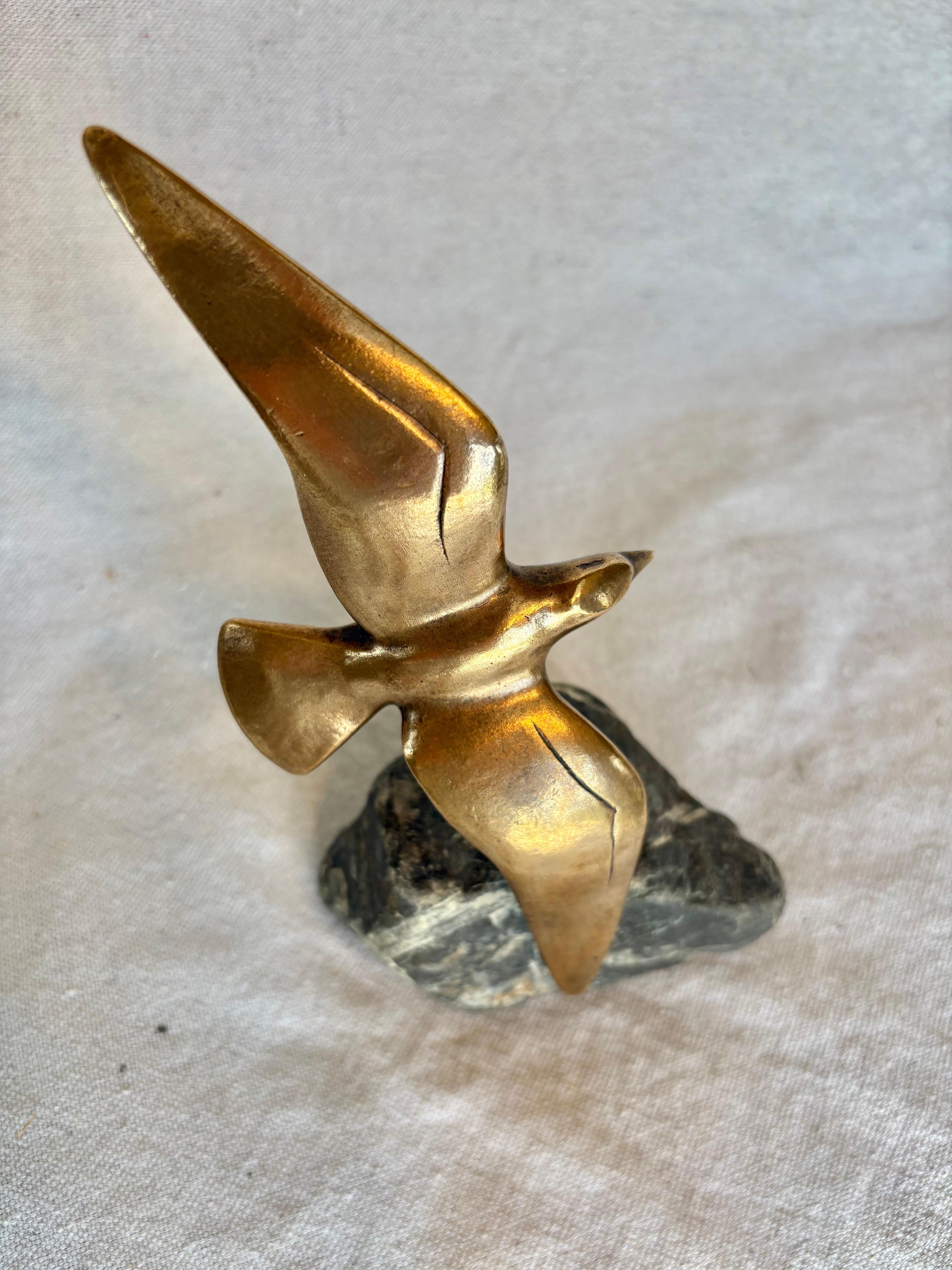 Französische Charles Reussner Bronzeskulptur eines Möwen aus dem 20. Jahrhundert im Angebot 1