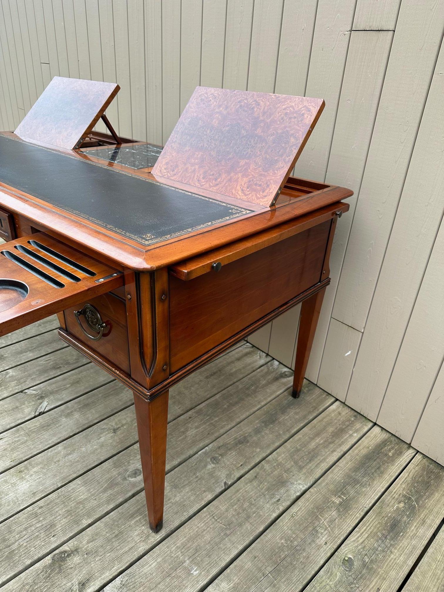 20th century French Cherry Wood System Desk, 1980s 6