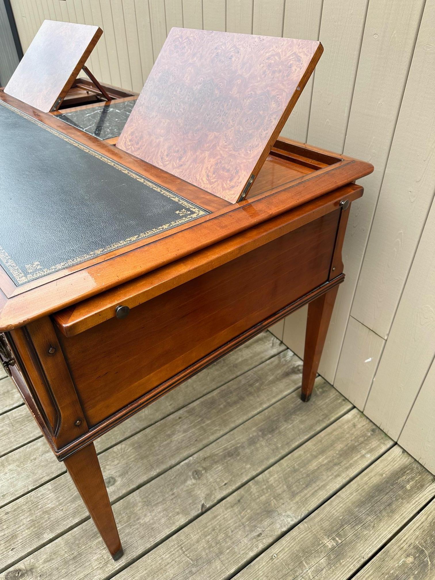 20th century French Cherry Wood System Desk, 1980s 7
