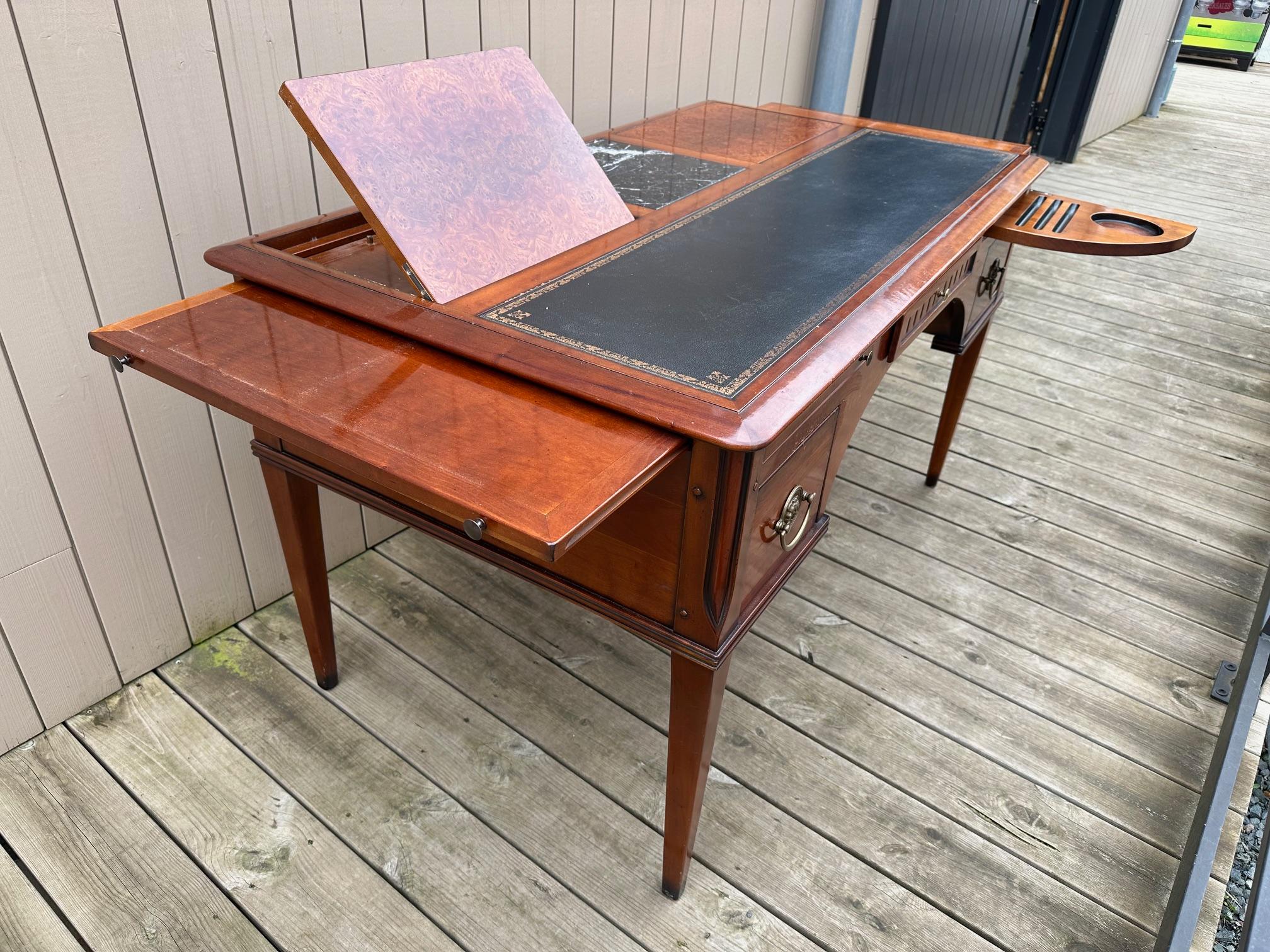 20th century French Cherry Wood System Desk, 1980s 2