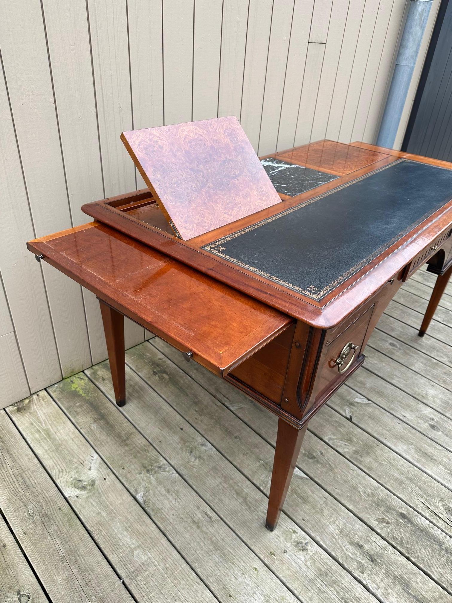 20th century French Cherry Wood System Desk, 1980s 3