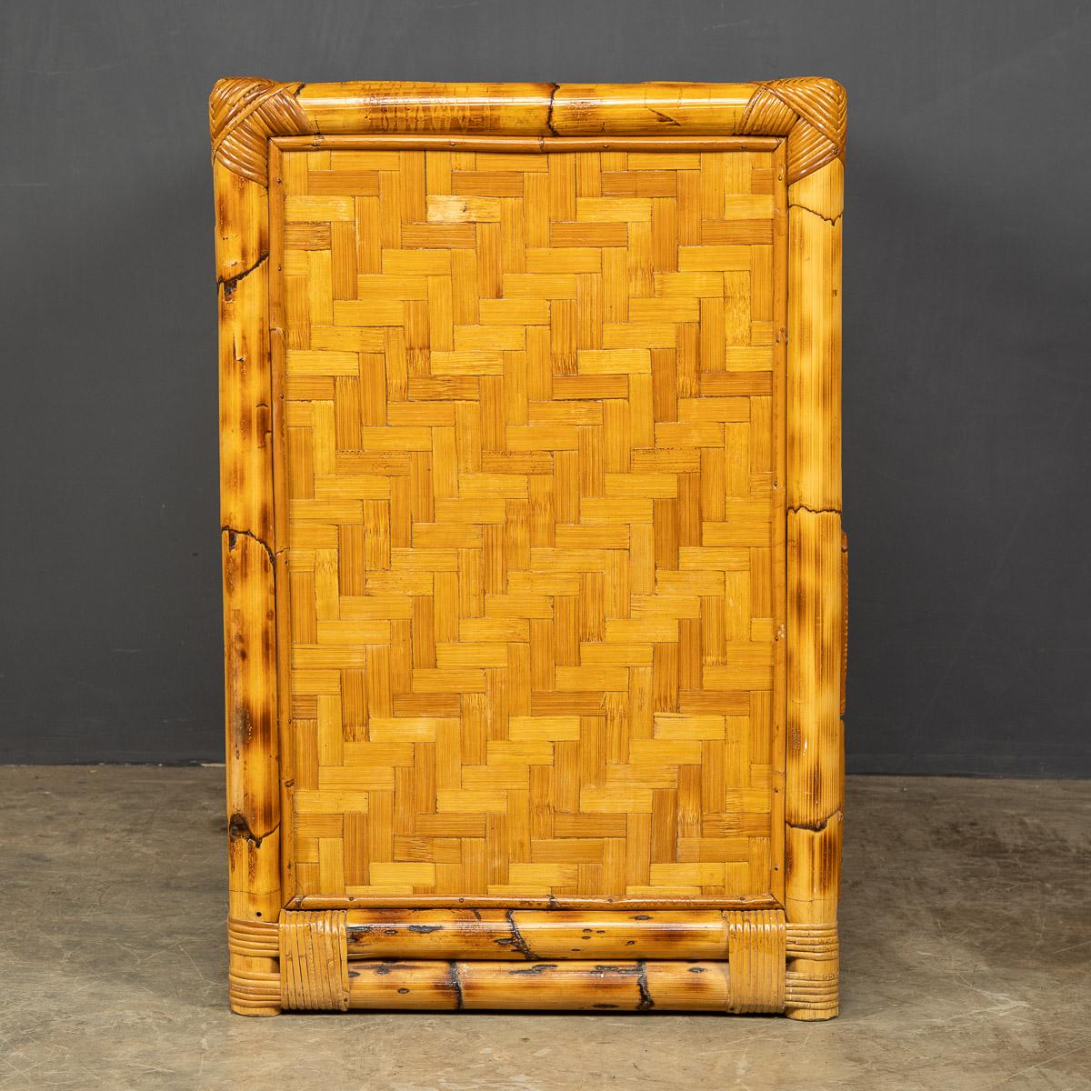 Brass 20th Century French Chest of Drawers in Bamboo, C.1970 For Sale