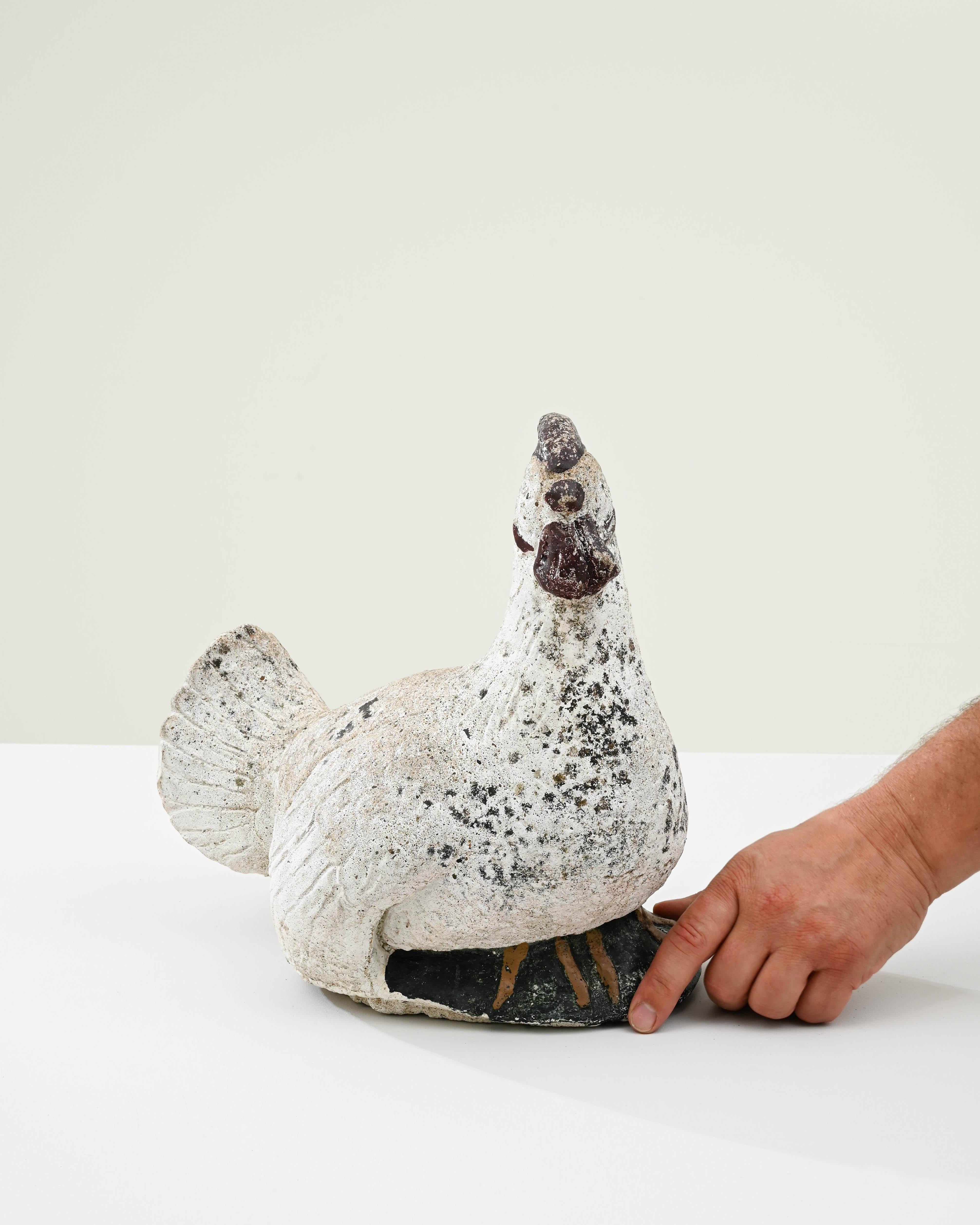 20th Century French Chicken Concrete Sculpture For Sale at 1stDibs