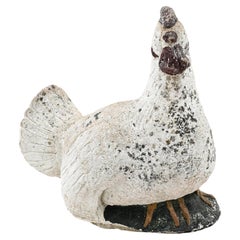 Vintage 20th Century French Chicken Concrete Sculpture