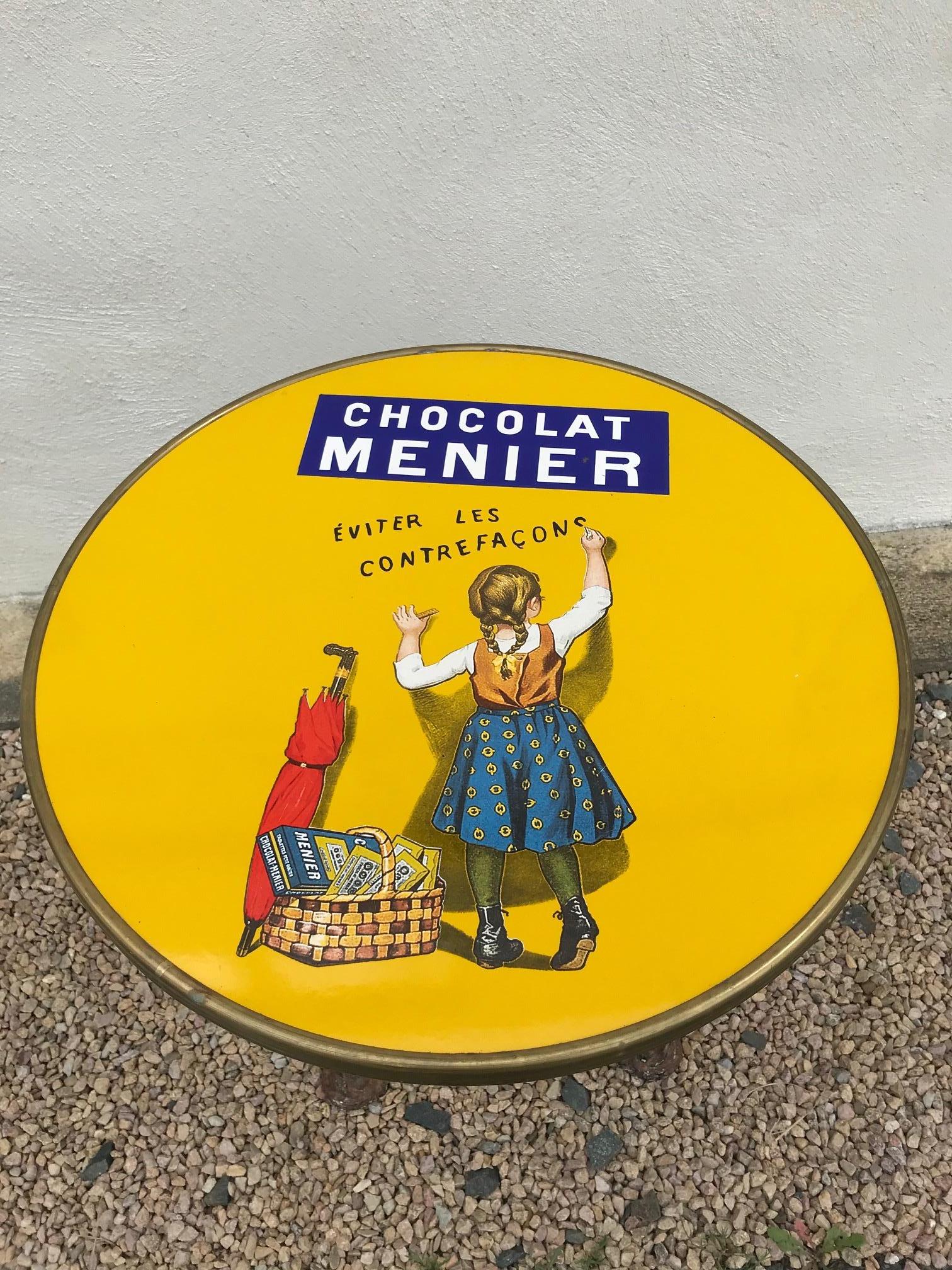 Iron 20th century French Chocolat Meunier Advertising Gueridon, 2000s