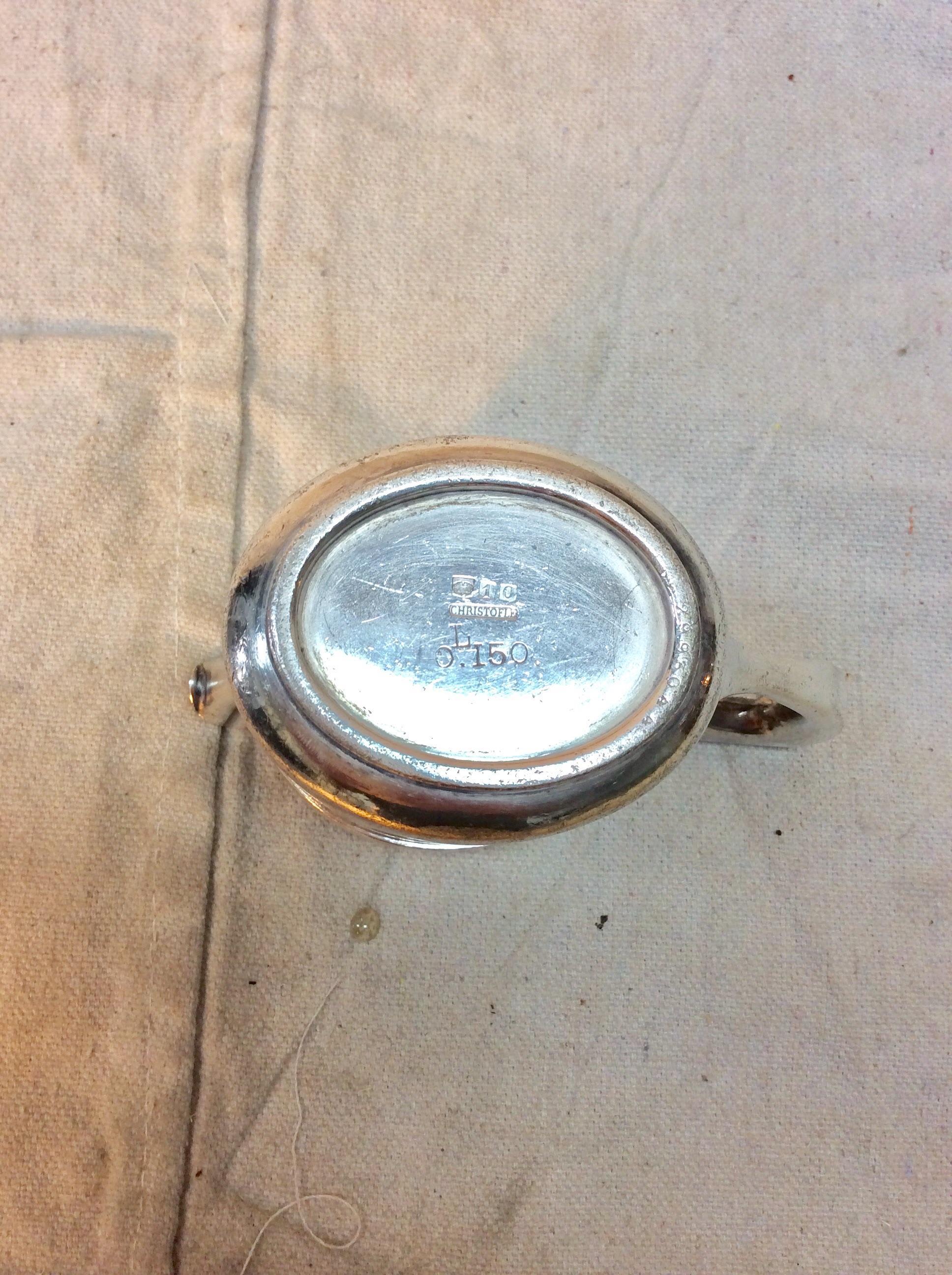 20th Century French Christofle Hotel Silver Silverplate La Residence Creamer For Sale 3